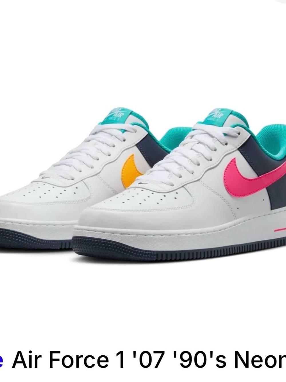 EUC Nike Air Force 1 ‘07’ “90’s Neon” Men’s Shoes—sz 10